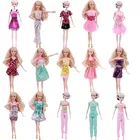 Модная разноцветная одежда, 15 видов, женская джинсовая рубашка, юбка в клетку, повседневная одежда, аксессуары, Одежда для кукол Барби