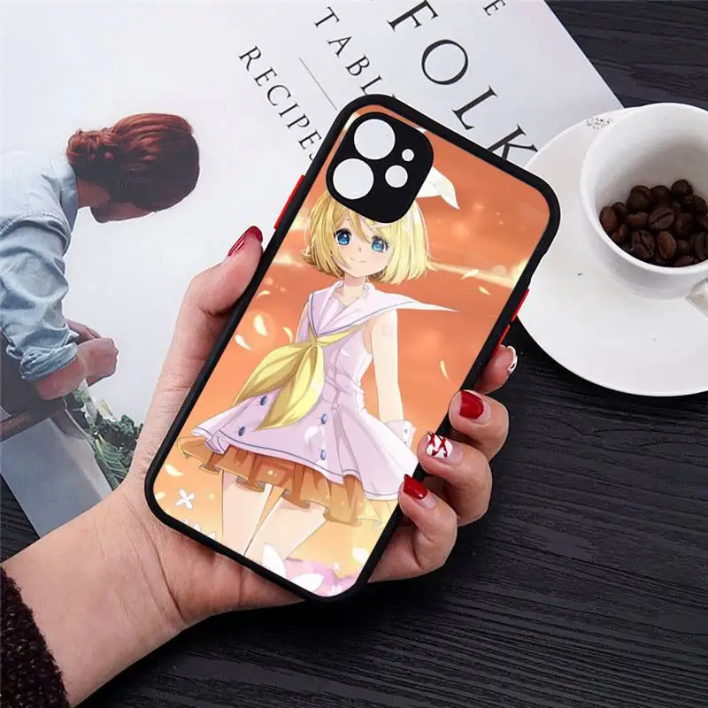 

KAGAMINE RIN VOCALOID Phone Cases Transparent Matte for iPhone 7 8 11 12 s mini pro X XS XR MAX Plus cover funda