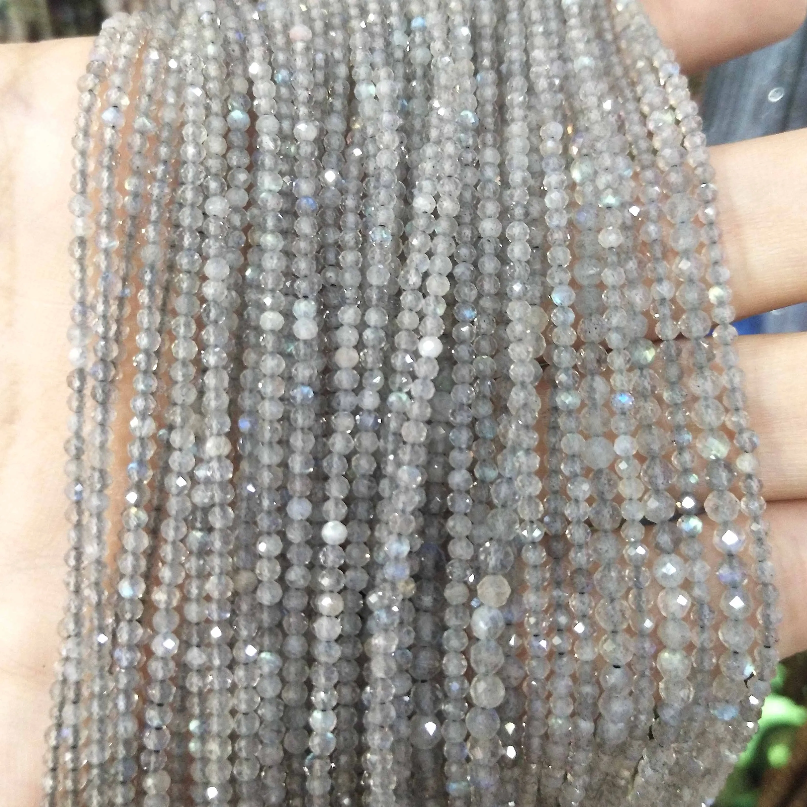 Gray Labradorite Граненые 2 мм бусины из натурального камня розовый кристалл кварца лазурит Агаты драгоценные камни бусины для самостоятельного изготовления ювелирных изделий браслет ожерелье - Цвет: Gray Labradorite