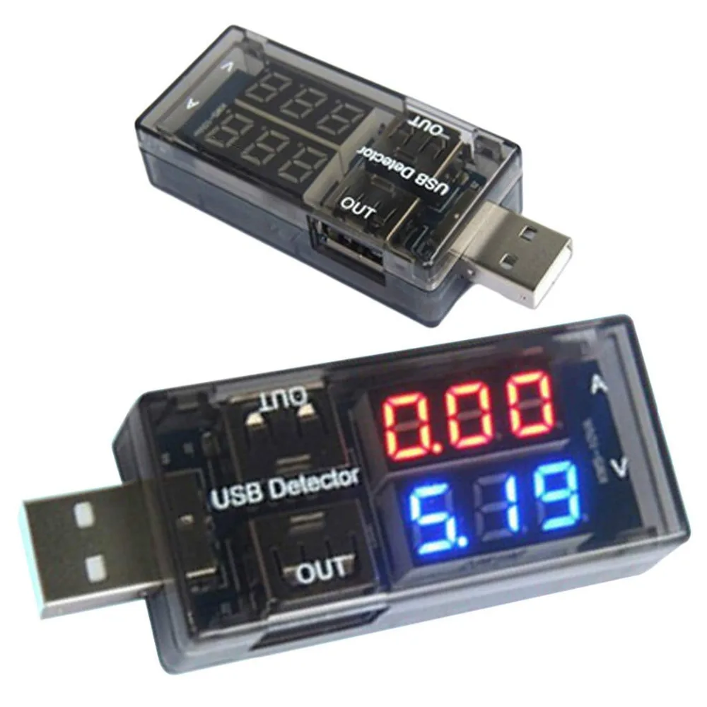СВЕТОДИОДНЫЙ индикатор Тока USB тестовый измеритель напряжения USB Амперметр USB детектор двухрядный показывает вольтметр тест 3-9 В батарея