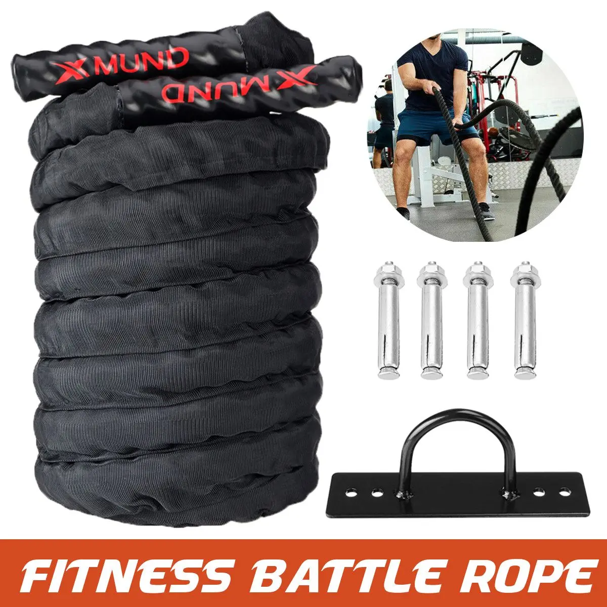 

9M Battle Rope Fitness Workout Equipment Heavy Jump Rope Weighted Battle Skipping Ropes For Power Training Improve Strength