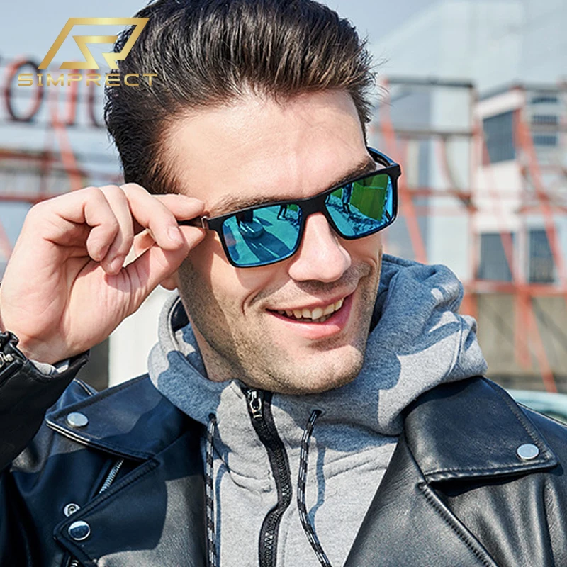 

SIMPRECT 2021 Polarized Sunglasses Men Aluminum Magnesium Mirror Sun Glasses Anti-glare Driving Square Shades For Male Oculos