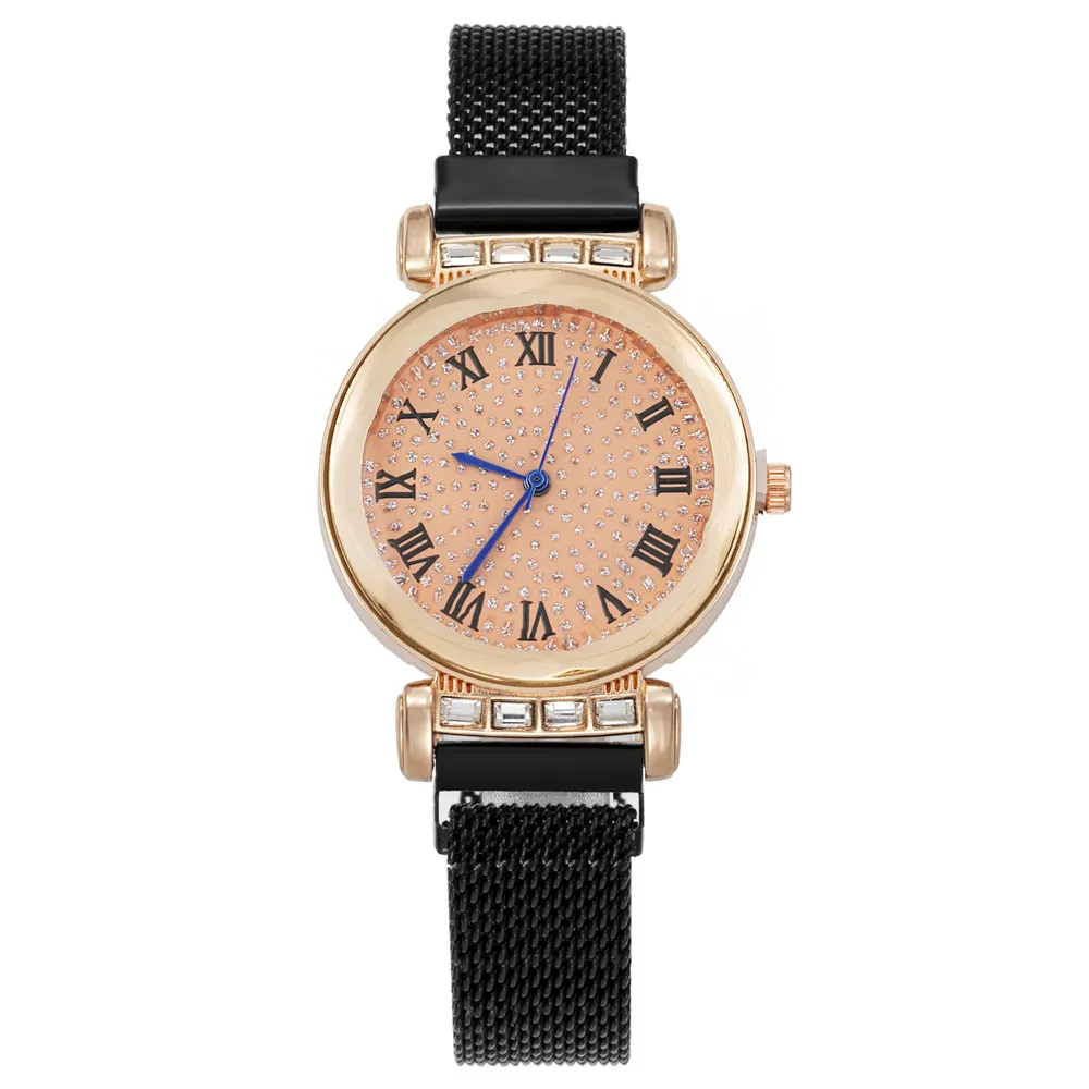 Модные роскошные женские часы стразы повседневные кварцевые наручные с ремешком