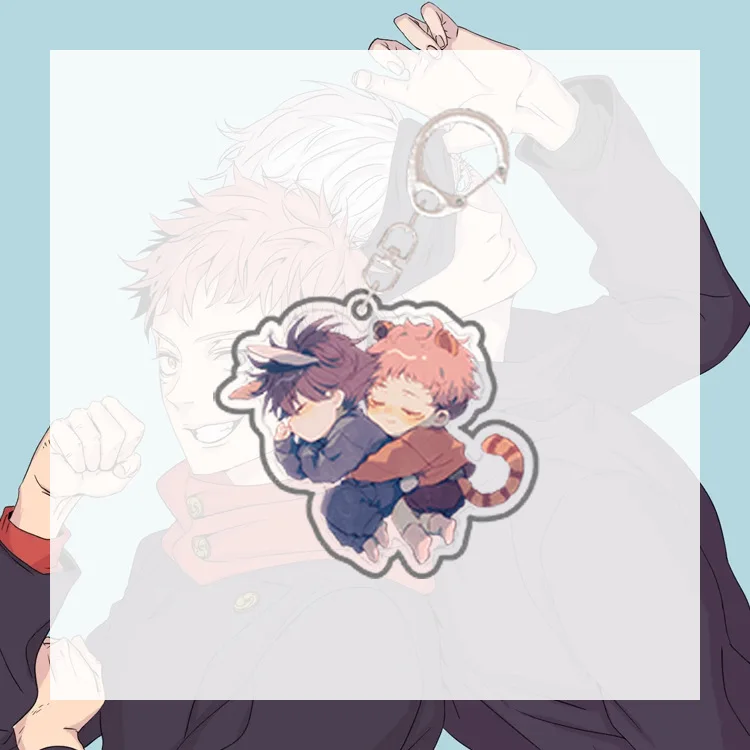

Hot Anime Jujutsu Kaisen Yuji Itadori Keychain Fushiguro Megumi Cosplay Two-Sided Acrylic Keyring Fans Gift Souvenir Key Chains