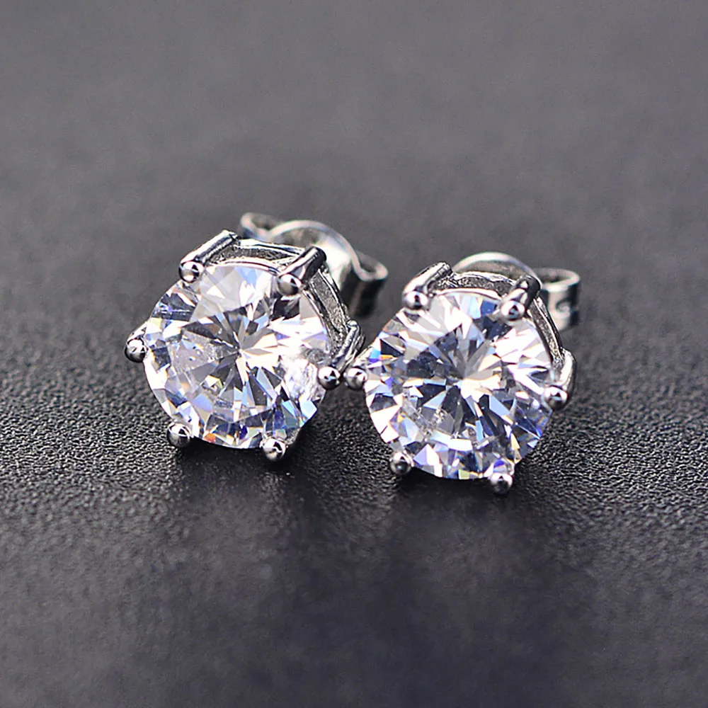 KNRIQUEN Высокое качество Мода высокоуглеродистой Diamond S925 серебро серьги восемь