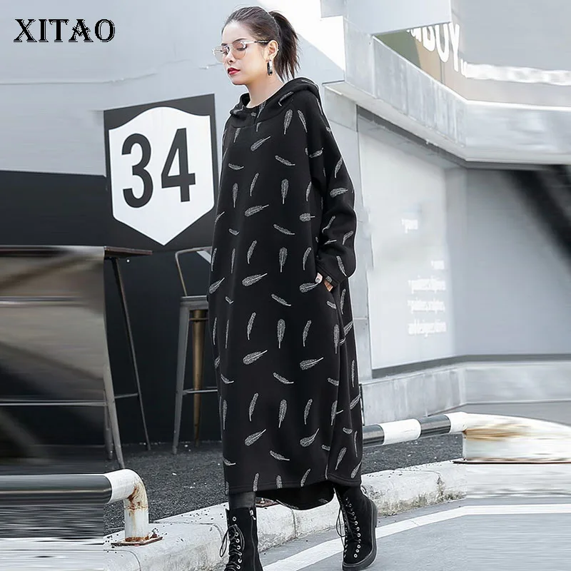 XITAO трикотажные женские толстовки модные новые 2019 осенние элегантные длинные