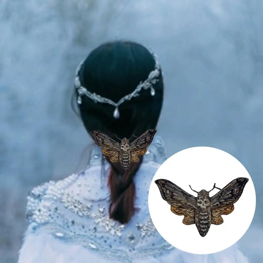 

Death Moth Hair Pin Mysterious Vivid Appearance Halloween Supplies Death Moth Hair Stick Pin Cosplay Accessories