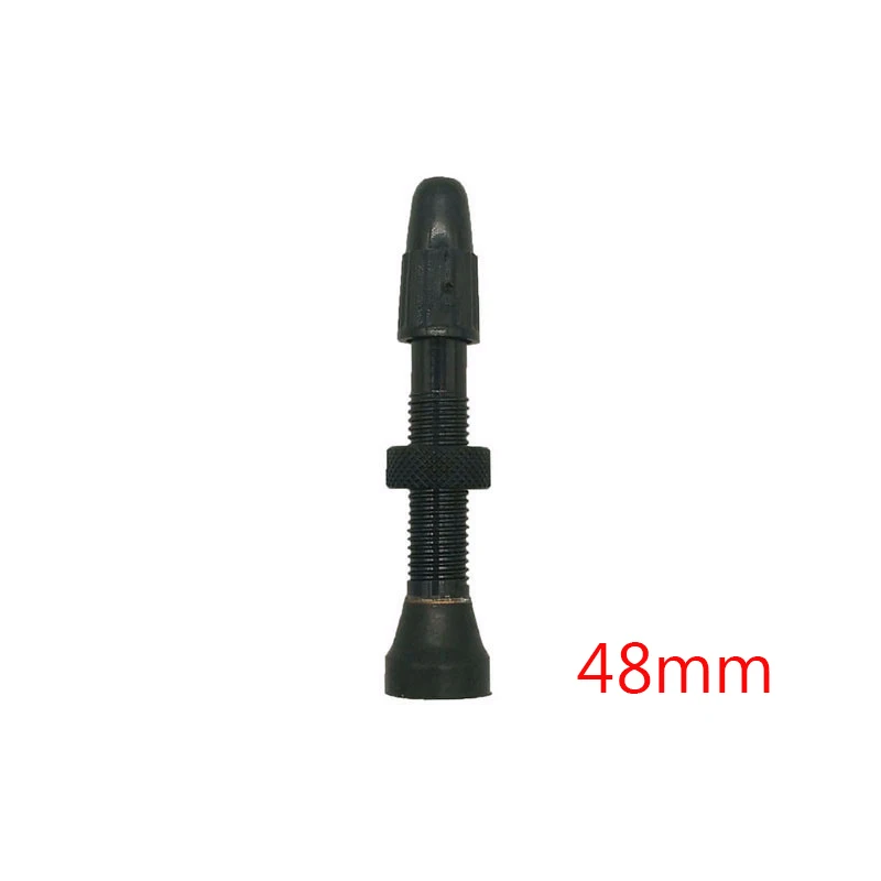 black 50mm 1 шт. бескамерный клапан для шоссейного велосипеда MTB бескамерный готовый клапан для шин Presta 48 мм 60 мм - Цвет: black 50mm