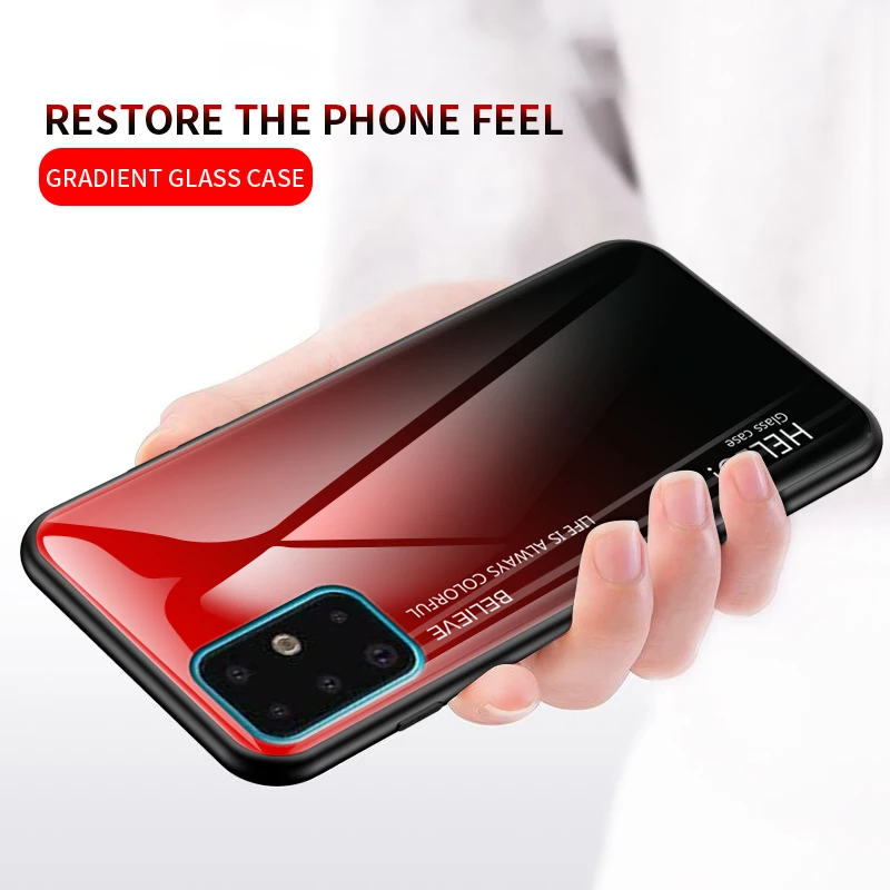 Для samsung Galaxy S11 Plus S11e чехол из закаленного стекла с градиентом мягкий силиконовый