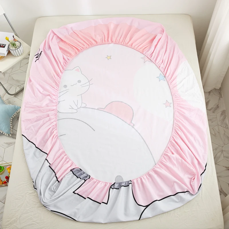 Простыня Liv-Esthete с мультяшным слоном розовая простыня для матраса из 100% хлопка на