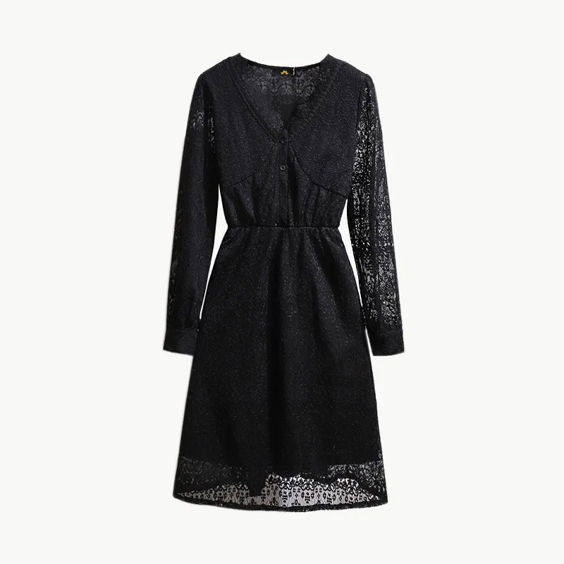 

Fat Mm French Lace Embroidered Dress Design Sense Small Base Skirt Spring 2021 New Large Women's Dress
