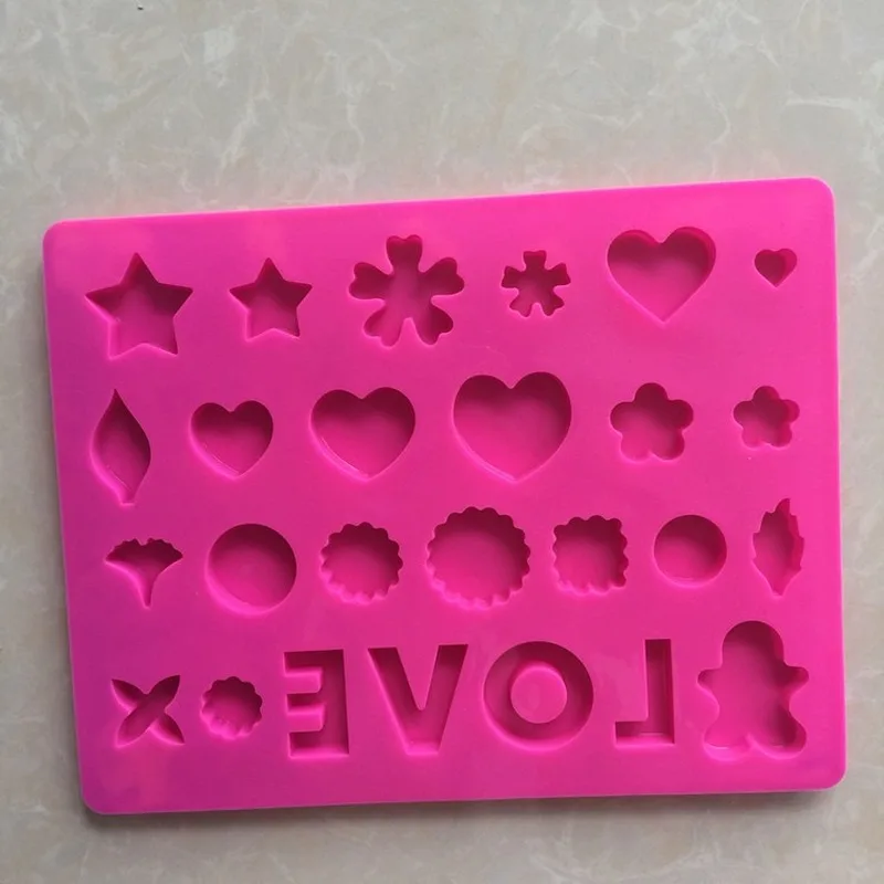 Любовь Английский алфавит цветок силиконовые формы шоколада льда лоток плесень