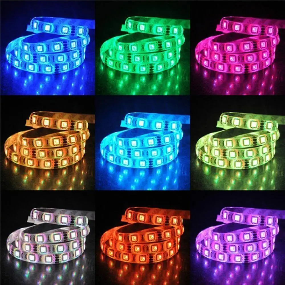5M Водонепроницаемый Автомобильные светодиодные полосы светильник 3528Rgb Цвет