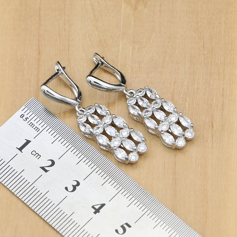 Ювелирные изделия для невесты из натурального серебра 925 пробы с белым