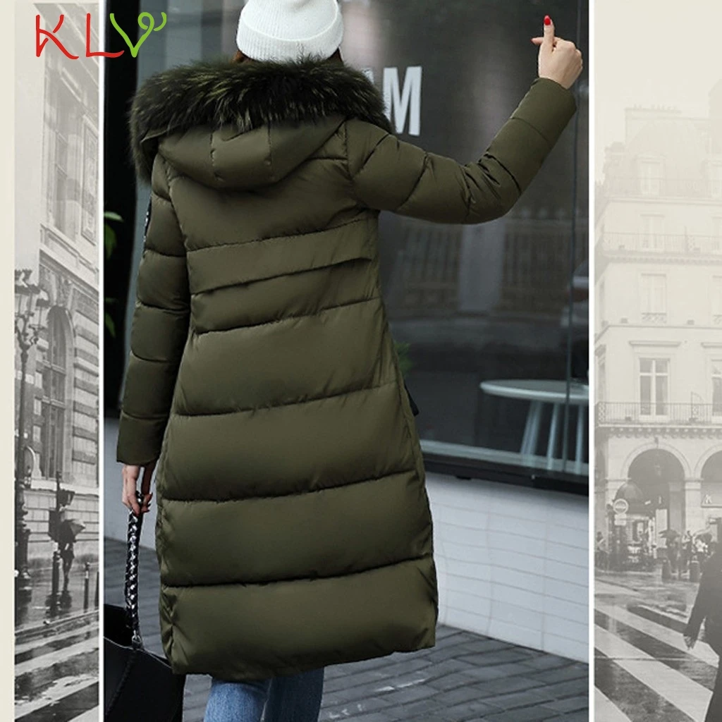 

Women Jacket Cotton Hooded Fur Collar Warm Parka Long Winter Coat Casual Thick Outwear Clothes Plus Size 3XL Manteau Femme 19Oct