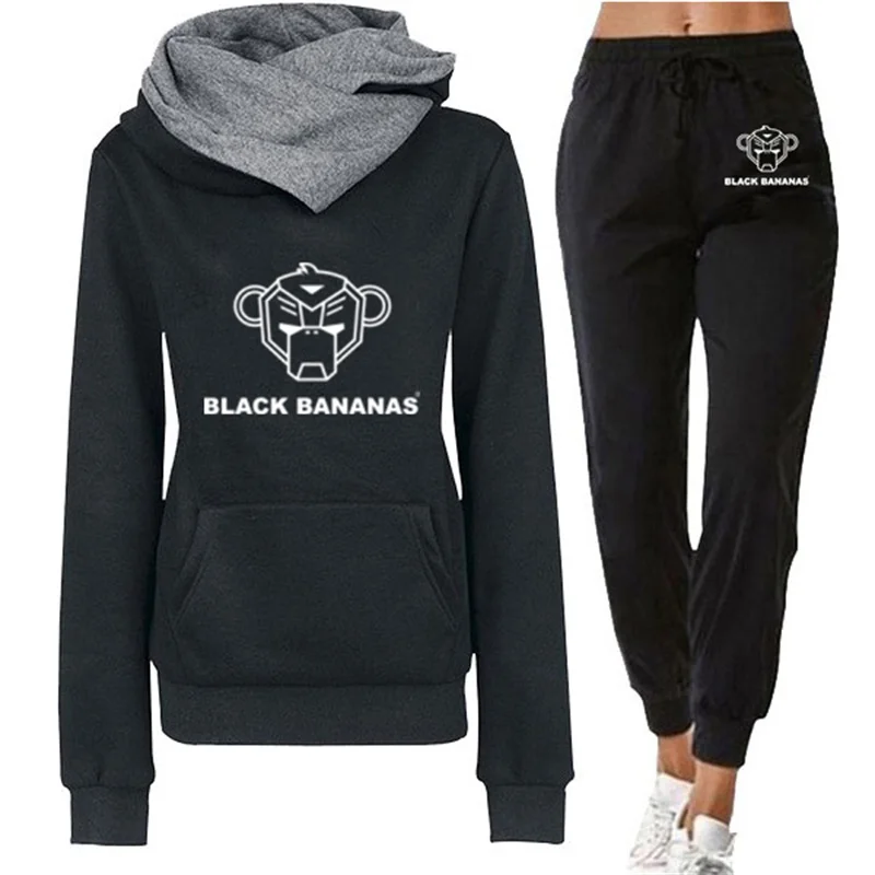 

2021 Spring New Casual Two Piece Sets Outfits Pullovers Hoodies and Elastic Waist Jogger Pants Autumn Tracksuit Women Suit Femal