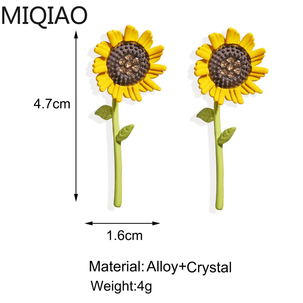 

Sunflower Earrings Female Temperament Hipster Girls Korean Personality Simple Wild Students Cute Earrings