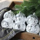 6 шт.компл. Рождественское украшение, пластиковый окрашенный вручную шар, украшение для рождественской елки 2022, Рождество