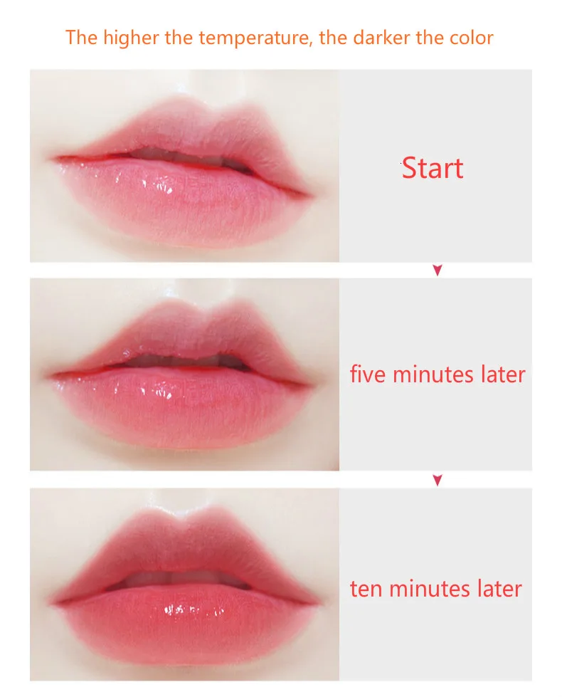 Увлажняющая водостойкая губная помада с изменением температуры вишни на осень и