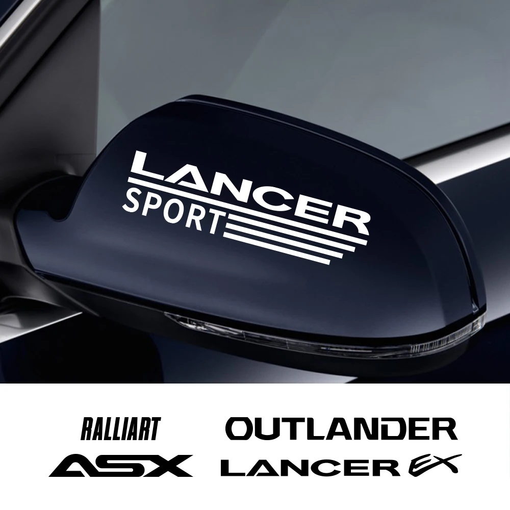 Car Rearview Mirror Stickers For Mitsubishi Lancer 10 X 3 9 EX Outlander ASX Ralliart Competition Auto Decor Decals Accessories |