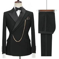 latest coat pant designs groomsmen black groom tuxedos shawl lapel men suits 2 pieces wedding party bridegroom jacketpants