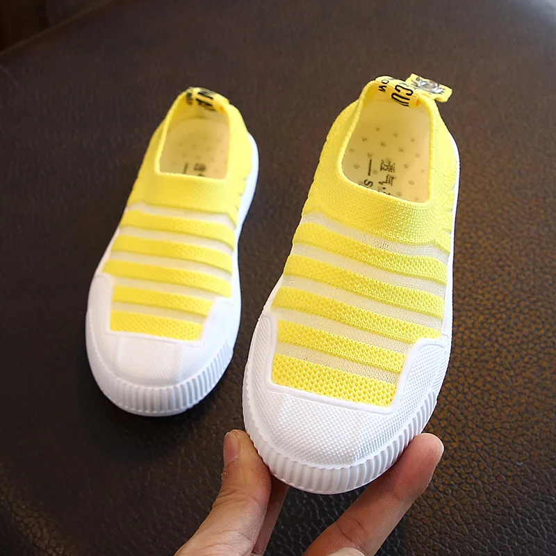 

Casual Breathable Net Fabric Knitting Soft Sneakers Summer Children's Air Mesh Sports Shoes For Medium Big Boys Girls Kids Flats