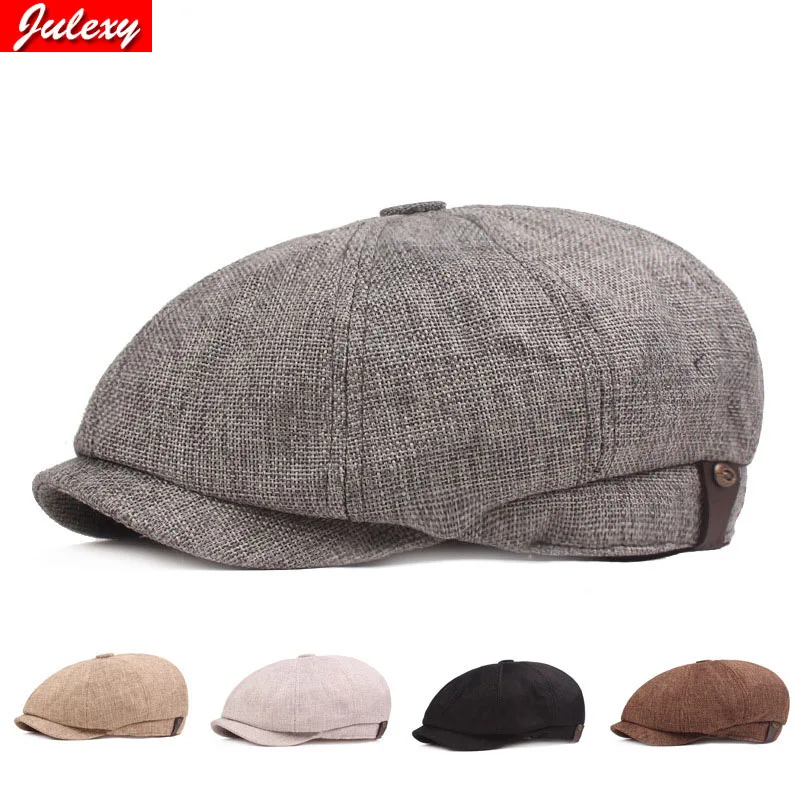 

2020 New men's casual newsboy hat spring and autumn retro beret hat wild casual hats unisex wild octagonal cap