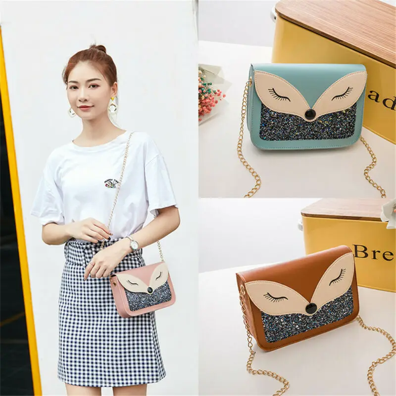 Новая модная женская сумка с мультяшным принтом лисы Pattren симпатичные ремни на