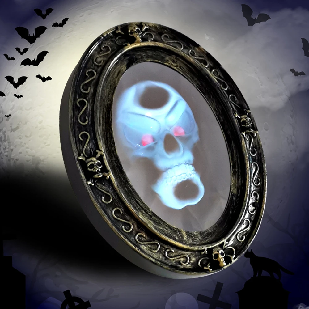 Страшное зеркало с привидениями на Хэллоуин движение активированным звуком