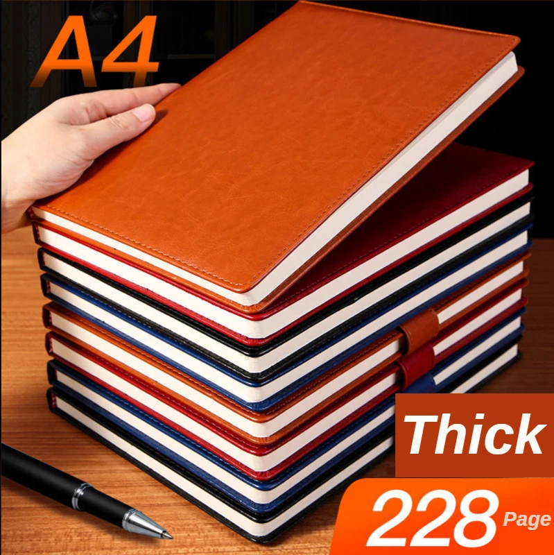 

Custom Notebook Office Thickened Notepad Business Black Leather Work Meeting Simple Diary Cuaderno Journal Libreta Zeszyt Cahier
