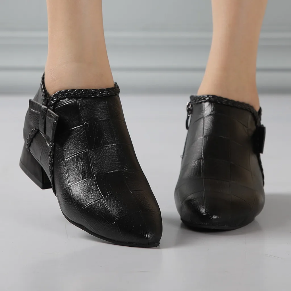 Женские ботильоны с острым носком модные классические черные повседневные