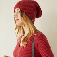 new arrival autumn winter women hats 100 cashmere and wool knitted headgears soft thick warm fashion girl cap 6colors hot sale