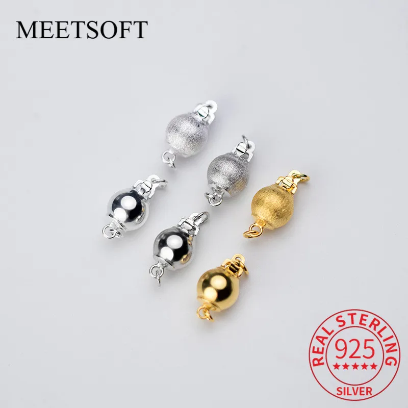 

MEETSOFT Классический 925 стерлингового серебра 6-8 мм круглый Соединительный закреп Подвески DIY ювелирные ожерелья ручной работы оптом вспомога...