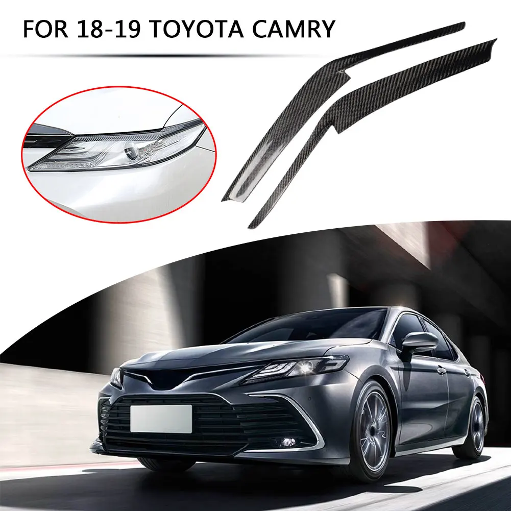 

2021 Headlight Covers Car Front Headlamps Eyelid Eyebrow Cover Headlight Protector for TOYOTA Camry 2018-2019