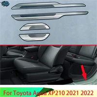 For Toyota Aqua XP210 2021 2022 Stainless Steel Ouside Door Sill Panel Scuff Plate Kick Step Trim Cover Protector