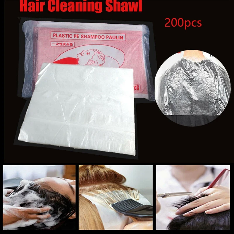 

200Pcs Disposable Hair Cutting Capes Hairdressing Home Dyeing Barber Apron