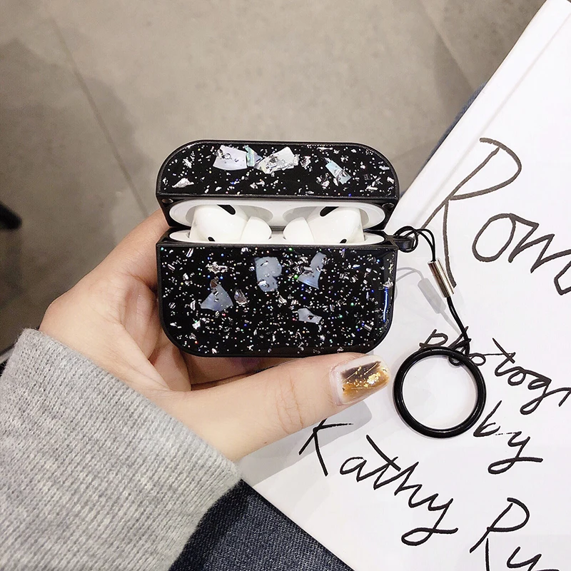 Блестящий чехол для наушников Airpords Pro универсальный блестящий со звездами Apple