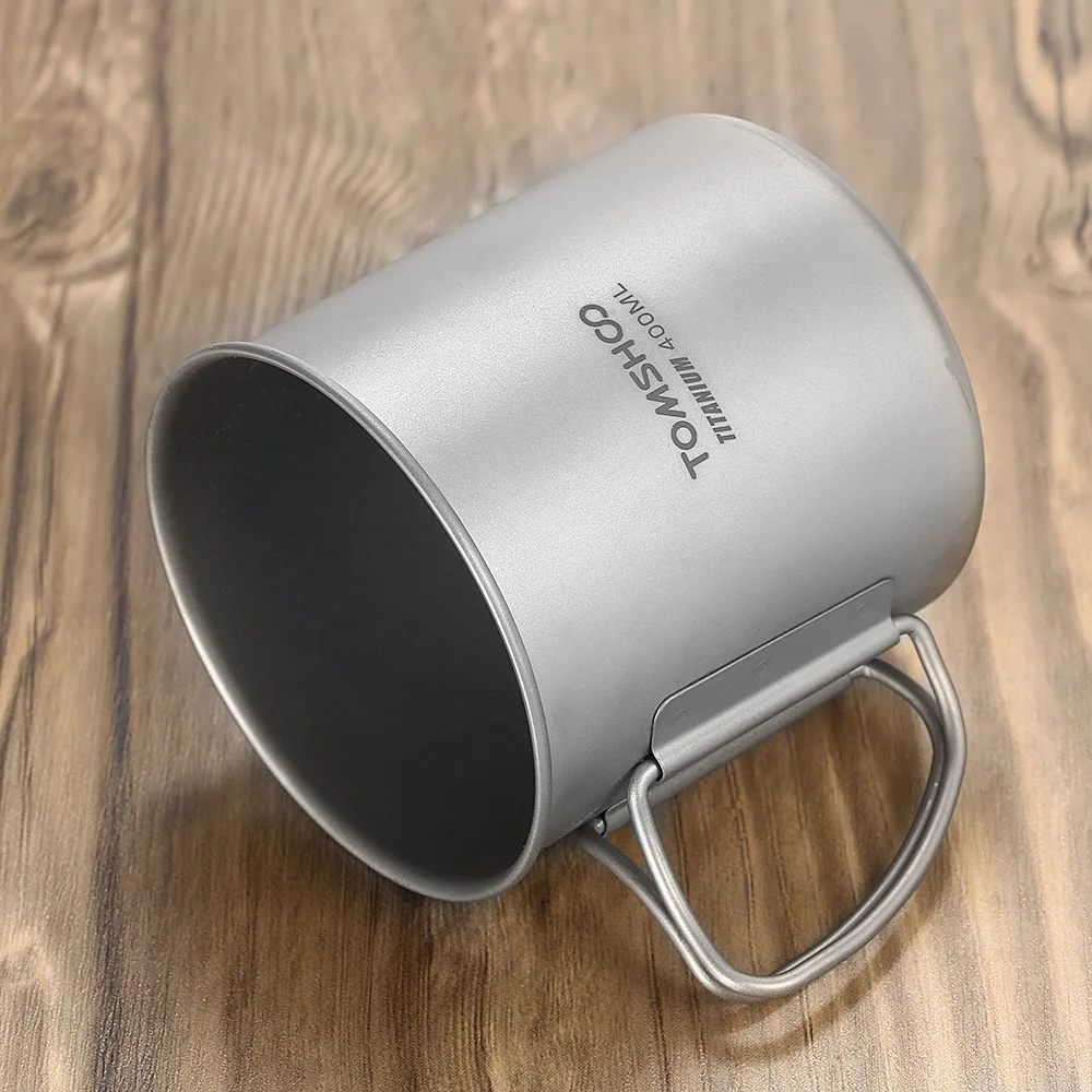 TOMSHOO 400 мл титановая чашка уличная портативная кружка для кемпинга и пикника