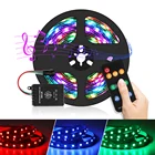 Светодиодная ленсветильник WS2811 5 м 12 В постоянного тока 5050 RGB с музыкальным контроллером IP20 IP65