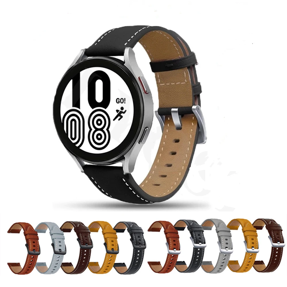 

Ремешок из натуральной кожи для Samsung Galaxy Watch 4 40 мм 44 мм/Watch 4 Classic 42 мм 46 мм 20 мм