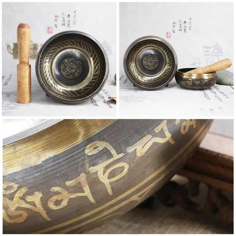 Тибетский пение буддизм Медитация колокольчик ручная чакра латунный духовный