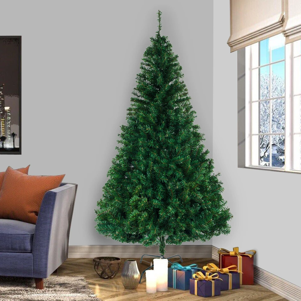 

8FT Christmas Tree with 1138 Branches Holiday Party Home Decoration Xmas Tree with Base Christmas Day Ornament Fast shipping