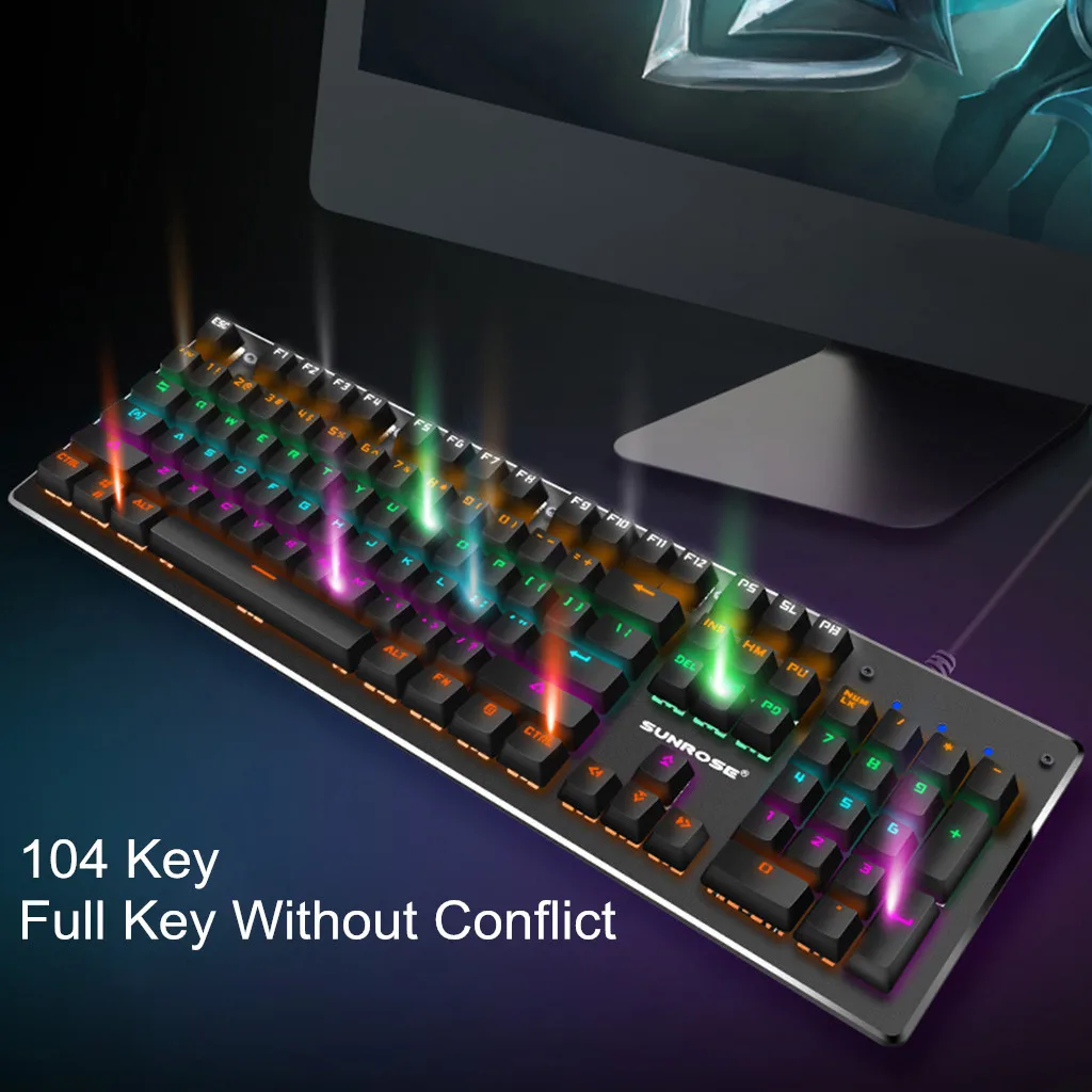 Клавиатуры планшетный ПК SUNROSE T610 синий переключатель механическая клавиатура