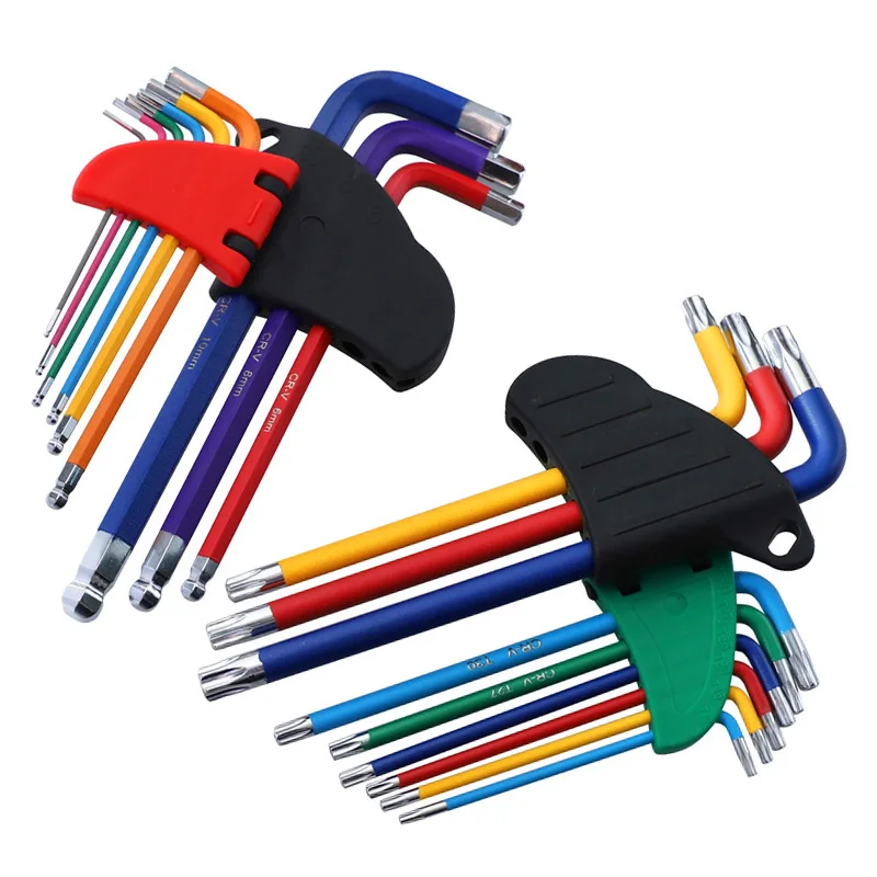 

9pcs Double Head Hex Wrench Set CR-V Ball End Allen Key Star Torx Key L Type Spanner Hand Tools