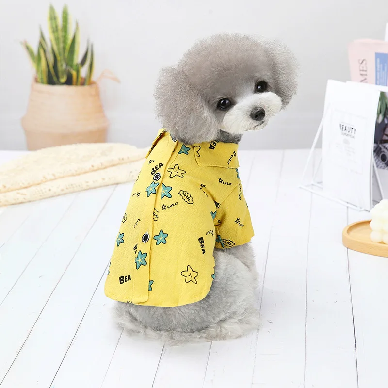 

Casual Dinosaur Shirt Small and Medium-sized Dog Poodle Pet Dog Clothes Dog Supplies Dog Summer Clothes