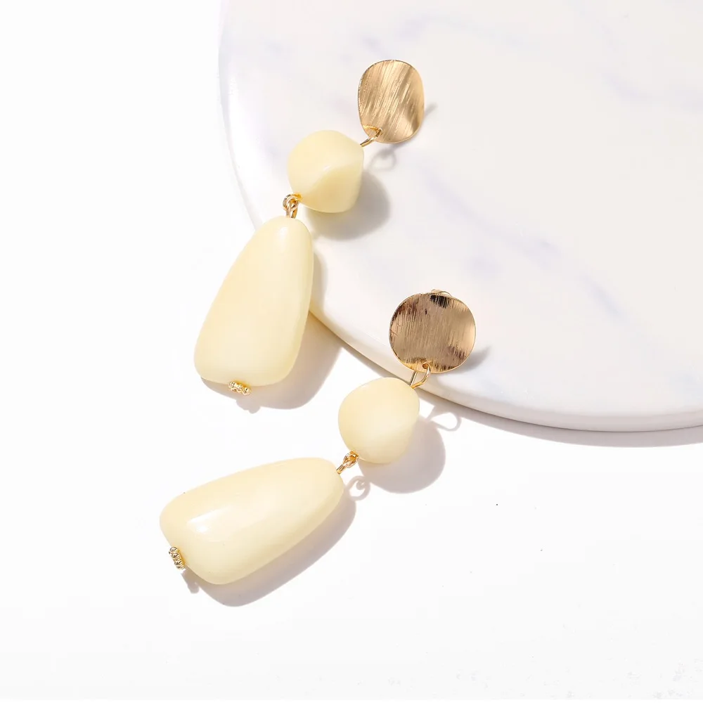 TEH Европа Америка простой смолы металла блесток Висячие серьги для женщин