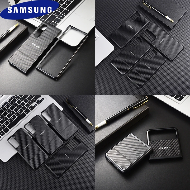 Оригинальный чехол из углеродного волокна для Samsung Galaxy Z Fold 3 с полной защитой 1 2 Flip