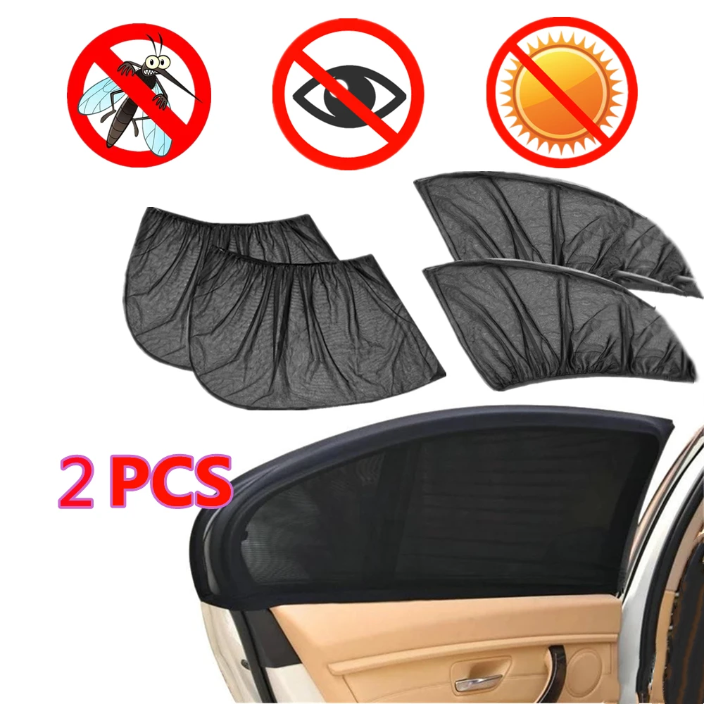 

2pcs Car Sun Shade Side Window Sunshade Cover UV Protection Curtain Perspective Mesh Blinds Car Curtain Sun Visor