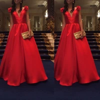 sexy a line 2018 red luxury short sleeve long evening brides elegant banquet prom robe de soiree mother of the bride dresses