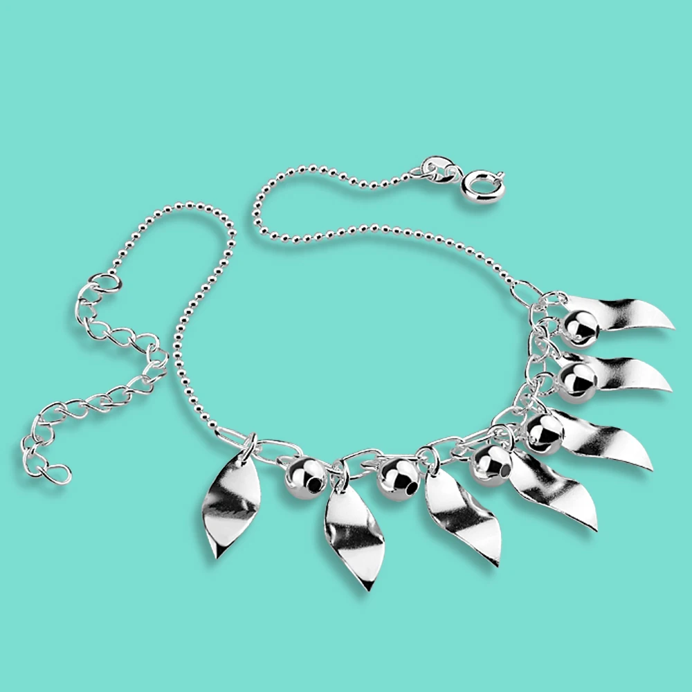 В богемном стиле 925 стерлингового серебра браслеты цепочки мода цвета подлинного